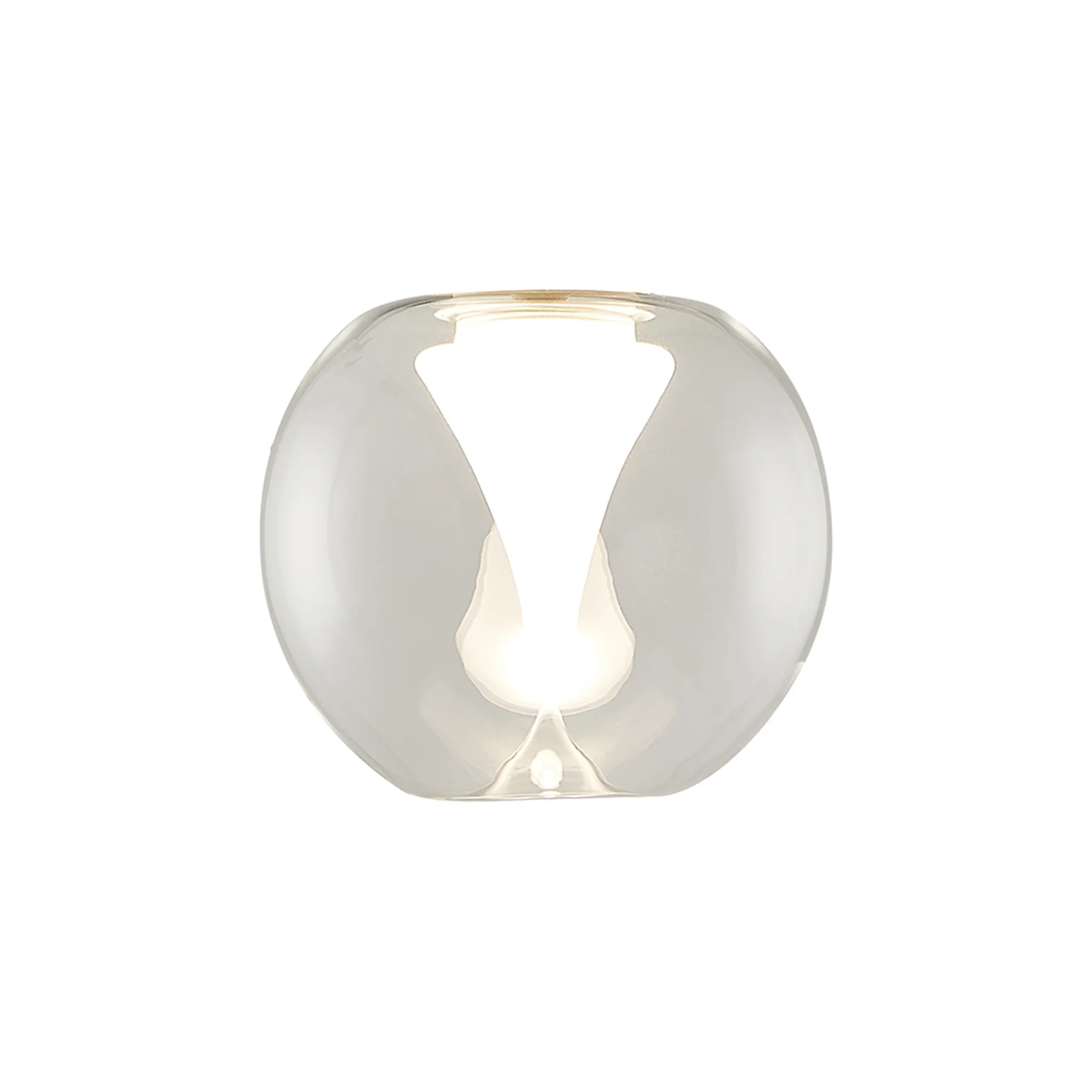 M8941  Andromeda 13cm Round (A) Glass Shade, Clear With Inner Frosted Funnel